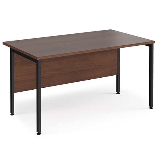 Photo of Melor 1400mm h-frame computer desk in walnut and black