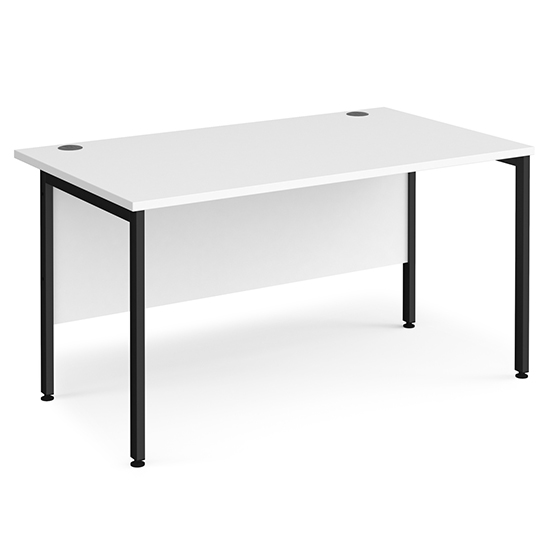 Product photograph of Melor 1400mm H-frame Computer Desk In White And Black from Furniture in Fashion