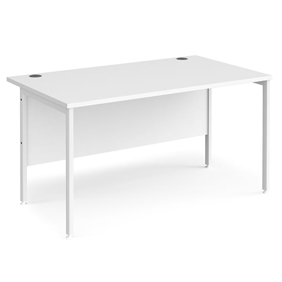 Photo of Melor 1400mm h-frame legs computer desk in white