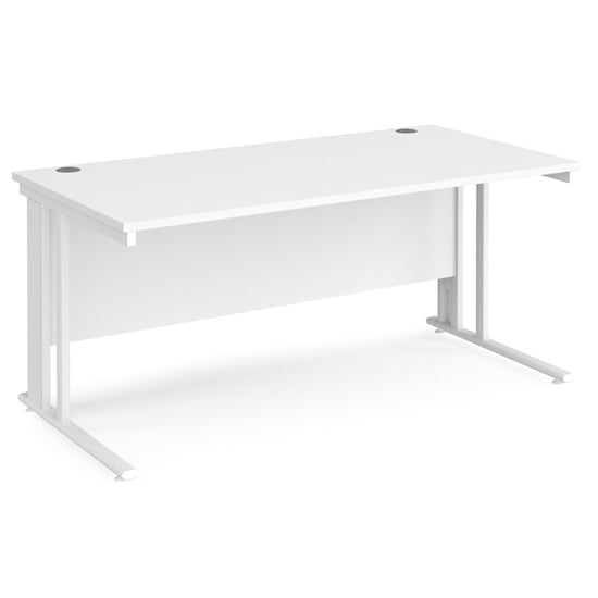 Product photograph of Melor 1600mm Cable Managed Wooden Computer Desk In White from Furniture in Fashion