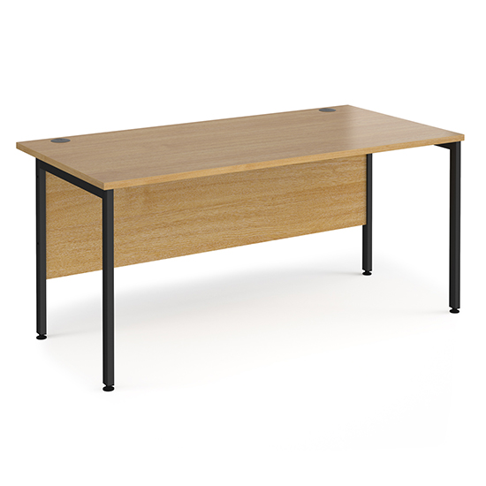 Photo of Melor 1600mm h-frame computer desk in oak and black