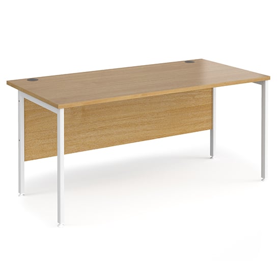 Melor 1600mm H-Frame Computer Desk In Oak And White