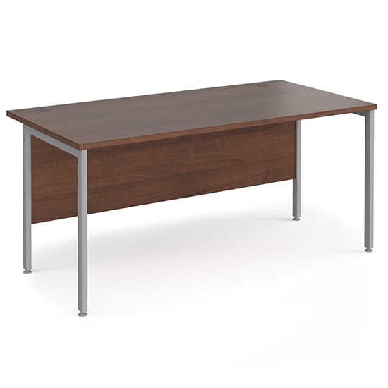 Read more about Melor 1600mm h-frame computer desk in walnut and silver