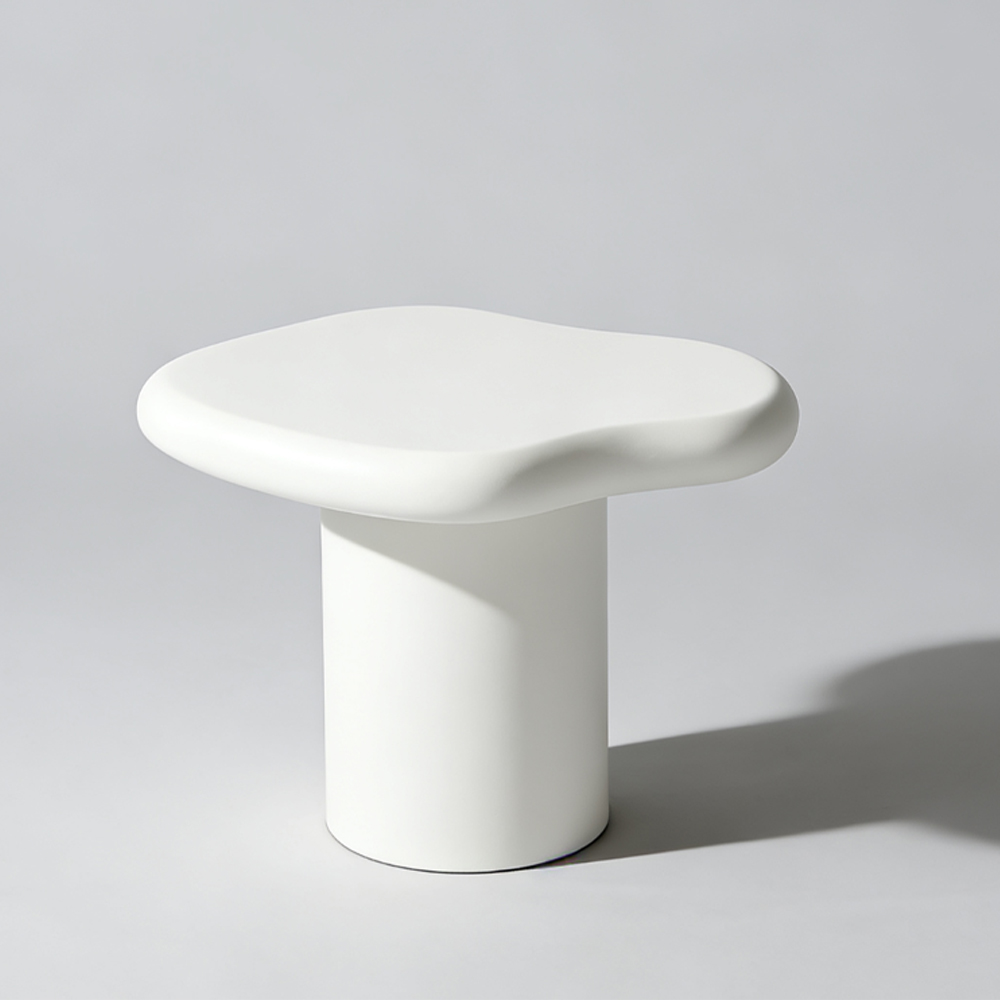 Melqor Round Wooden Coffee Table Set in White