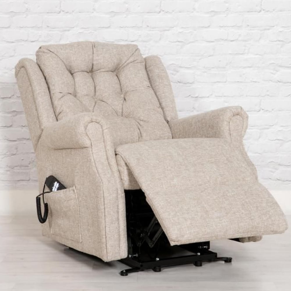 Melsa Fabric Electric Recliner Chair In Sand