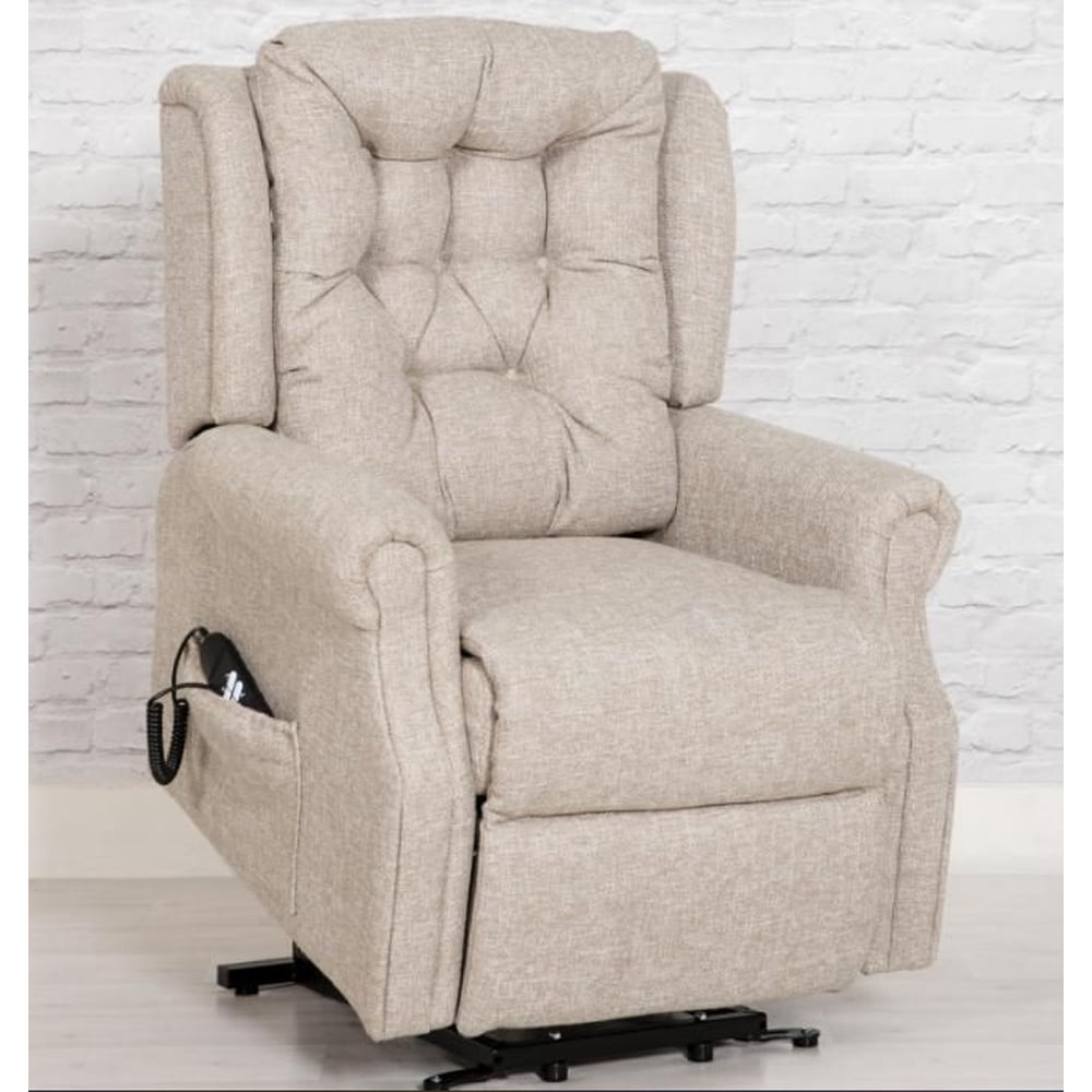 Melsa Fabric Electric Recliner Chair In Sand