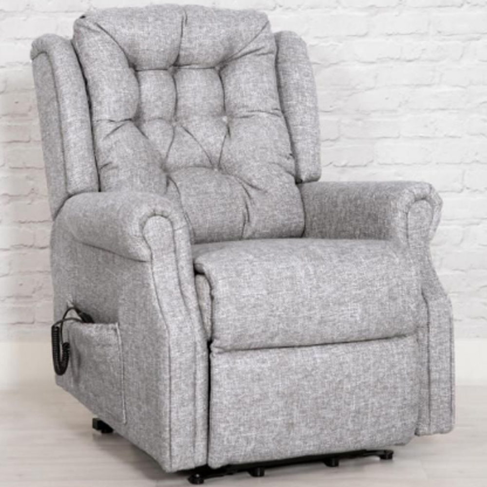 melsa fabric electric recliner chair in zinc-image-49778