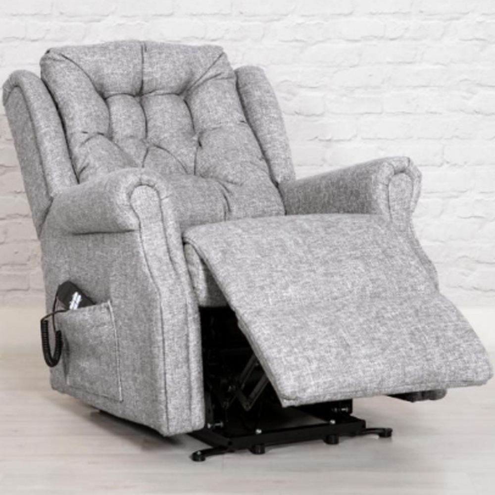 Melsa Fabric Electric Recliner Chair In Zinc