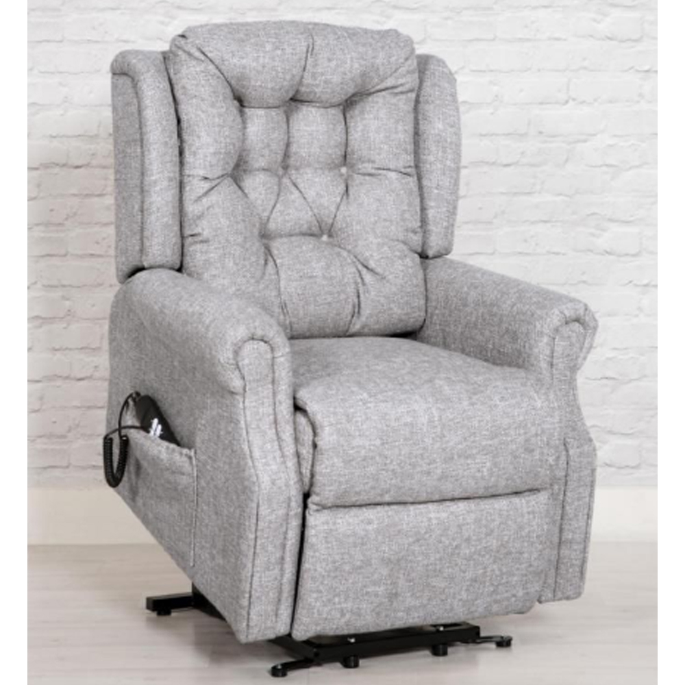 Melsa Fabric Electric Recliner Chair In Zinc
