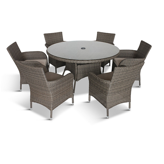 Meltan 6 Seater Dining Set With 2.7M Parasol In Oak_3