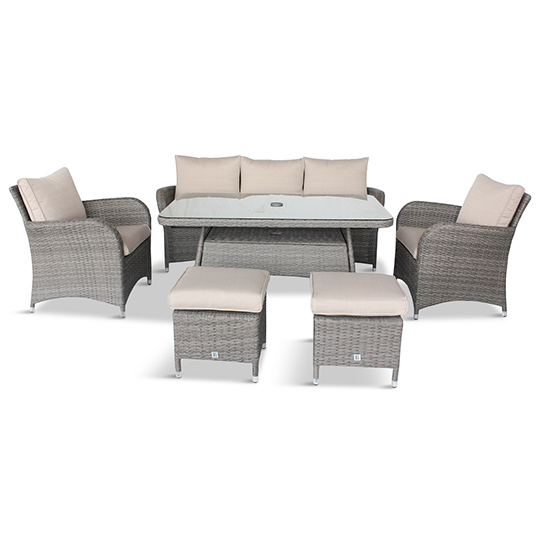 Meltan Outdoor Lounge Dining Set With Footstool In Oak_2