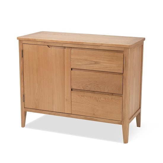 Melton Wooden Compact Sideboard In Natural Oak With 3 Drawers_1
