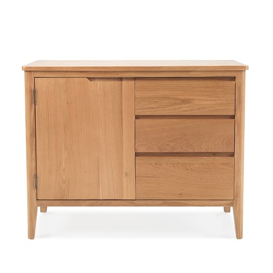 Melton Wooden Compact Sideboard In Natural Oak With 3 Drawers_3