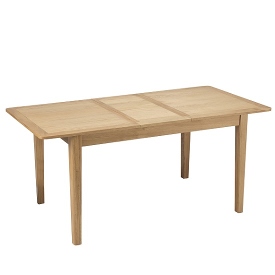 Melton Wooden Extending Dining Table Rectangular In Natural Oak