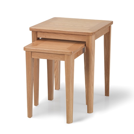 Product photograph of Melton Wooden Nest Of Tables In Natural Oak from Furniture in Fashion