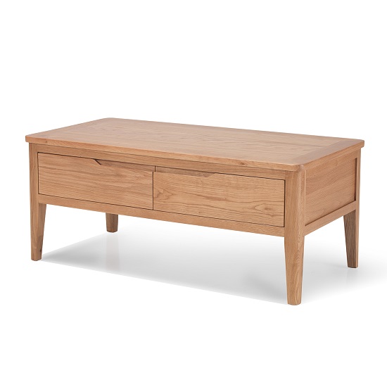 Photo of Melton wooden storage coffee table in natural oak