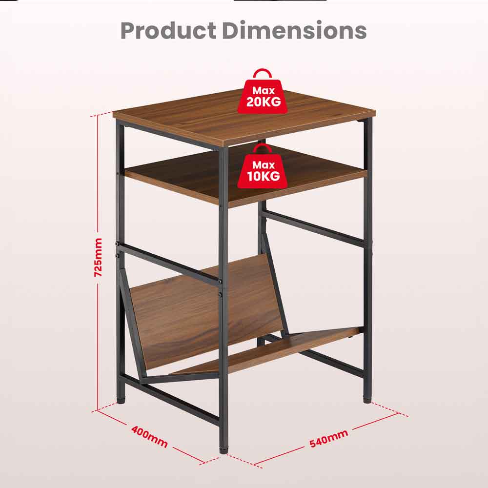Melvarn Wooden HiFi Stand in Black and Oak