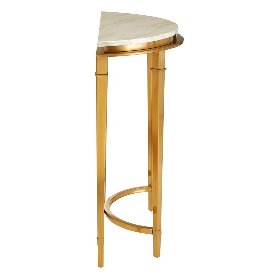 Melville Marble Half Moon Console Table In White And Gold Legs Sale