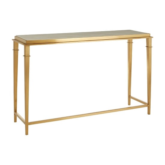 Alvara Marble Console Table Rectangular In White And Gold Legs