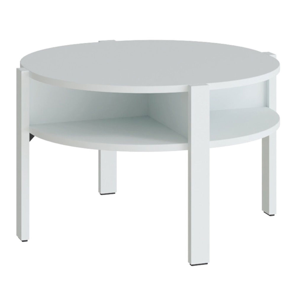 Melzio Round Wooden Coffee Table in Grey