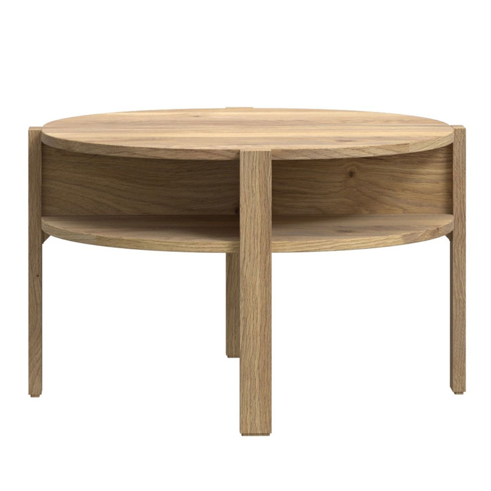 Melzio Round Wooden Coffee Table in Mauvella Oak