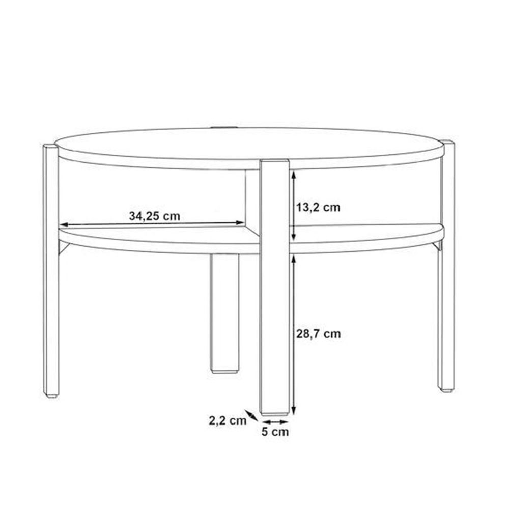 Melzio Round Wooden Coffee Table in Optic Dark Grey