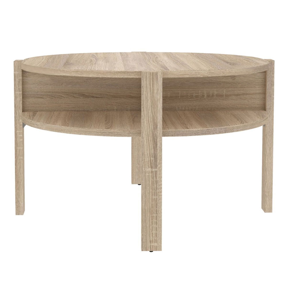 Melzio Round Wooden Coffee Table in Sonoma Oak