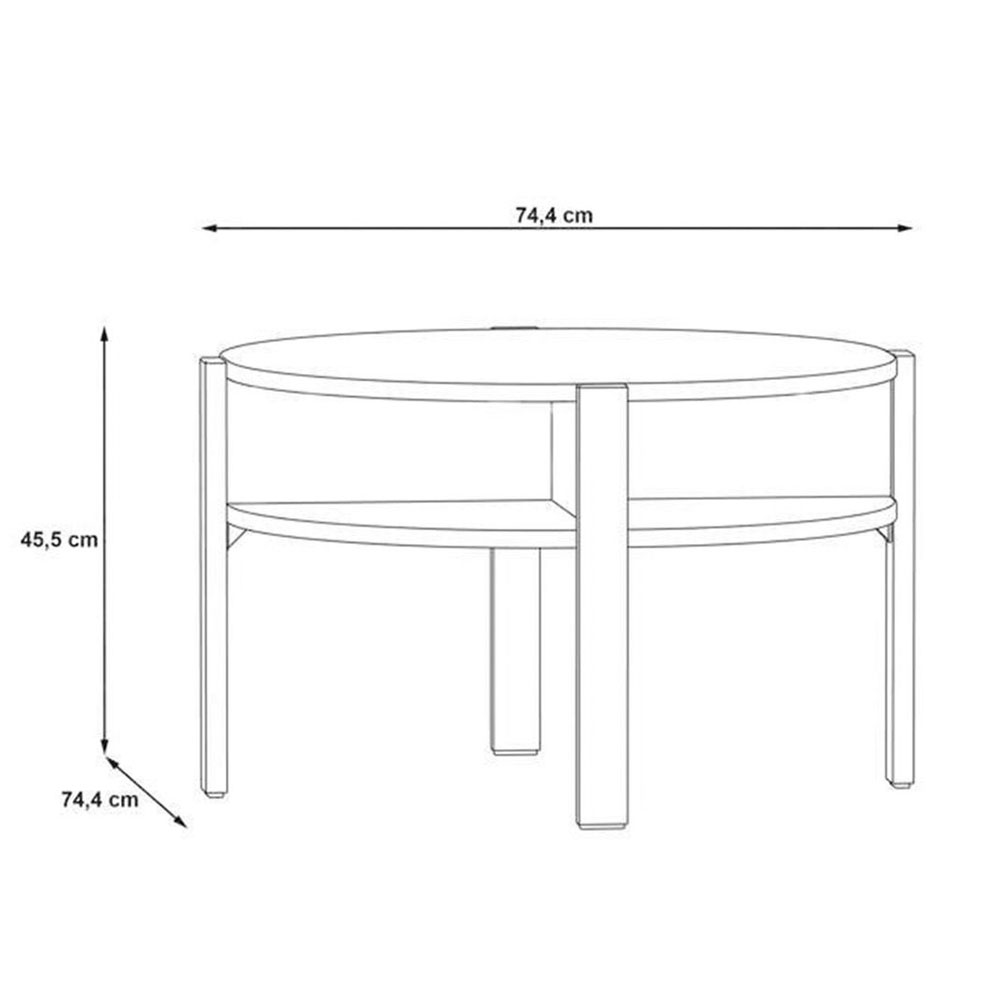 Melzio Round Wooden Coffee Table in Terracotta