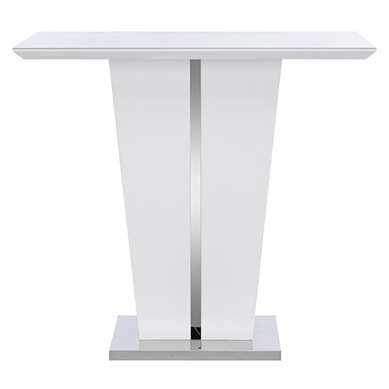 Memphis High Gloss Bar Table In White With Glass Top_2
