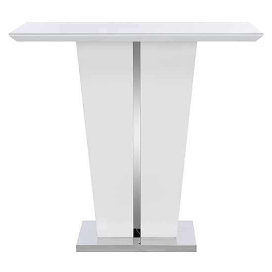 Memphis High Gloss Bar Table In White With Glass Top