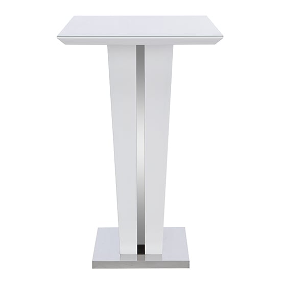 Memphis High Gloss Bar Table In White With Glass Top
