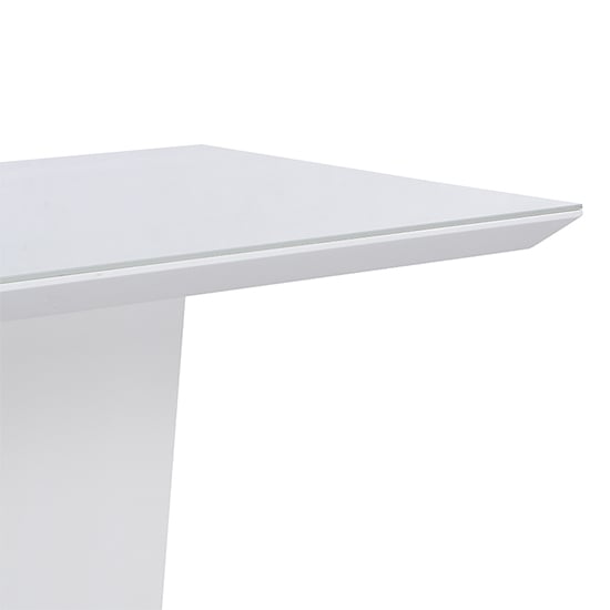 Memphis High Gloss Bar Table In White With Glass Top_7