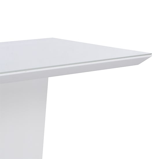Memphis High Gloss Bar Table In White With Glass Top