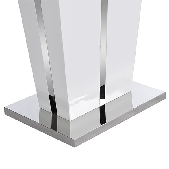 Memphis High Gloss Bar Table In White With Glass Top
