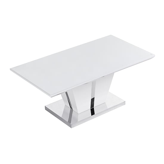 Memphis High Gloss Coffee Table In White With Glass Top