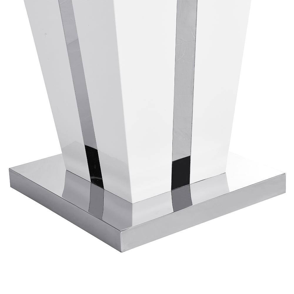 Memphis High Gloss Lamp Table In White With Glass Top