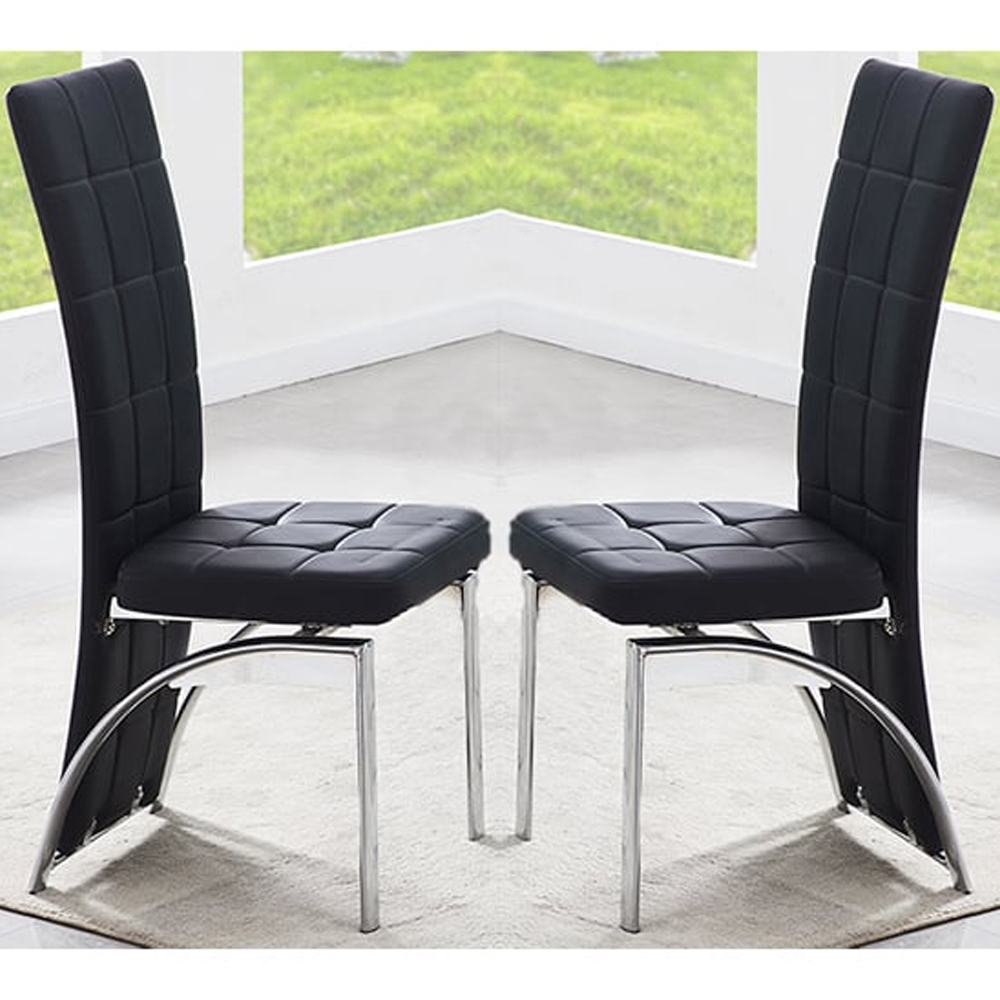 Memphis Small Filo Effect Dining Table 4 Ravenna Black Chairs