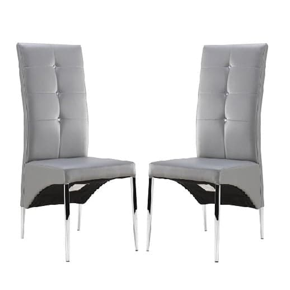 Memphis Small Filo Effect Dining Table 4 Vesta Grey Chairs