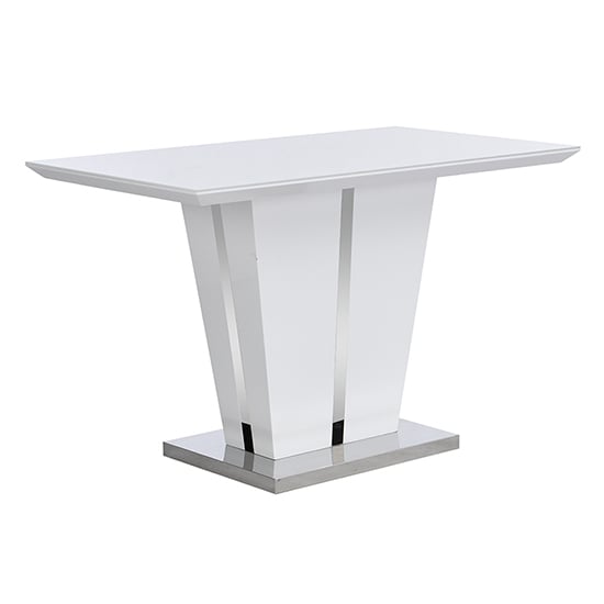 Memphis Small High Gloss Dining Table In White With Glass Top_2