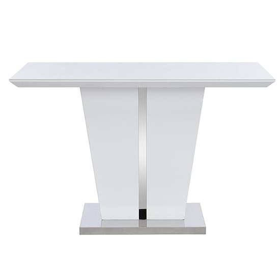 Memphis Small High Gloss Dining Table In White With Glass Top_4