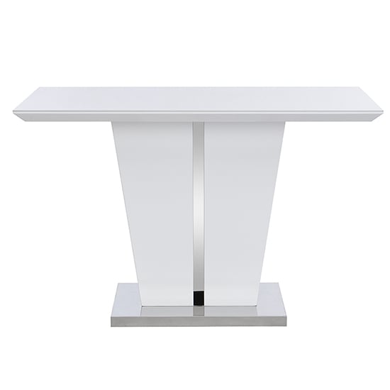 Memphis Small High Gloss Dining Table In White With Glass Top