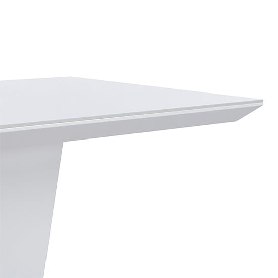 Memphis Small High Gloss Dining Table In White With Glass Top