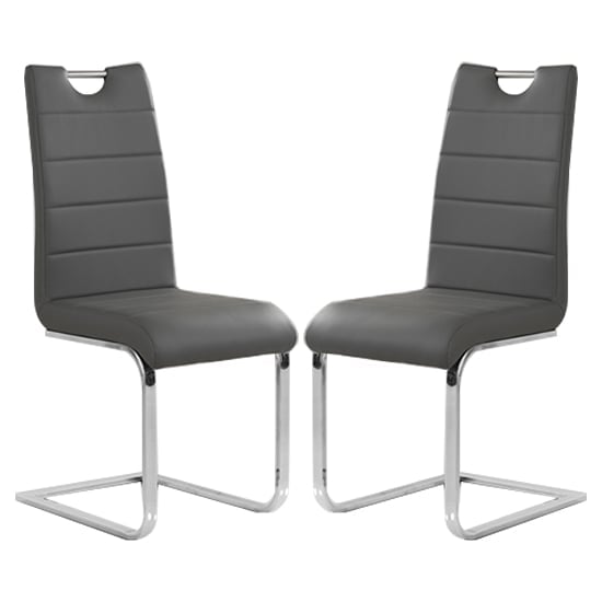 Memphis Small Grey Gloss Dining Table With 4 Petra Grey Chairs
