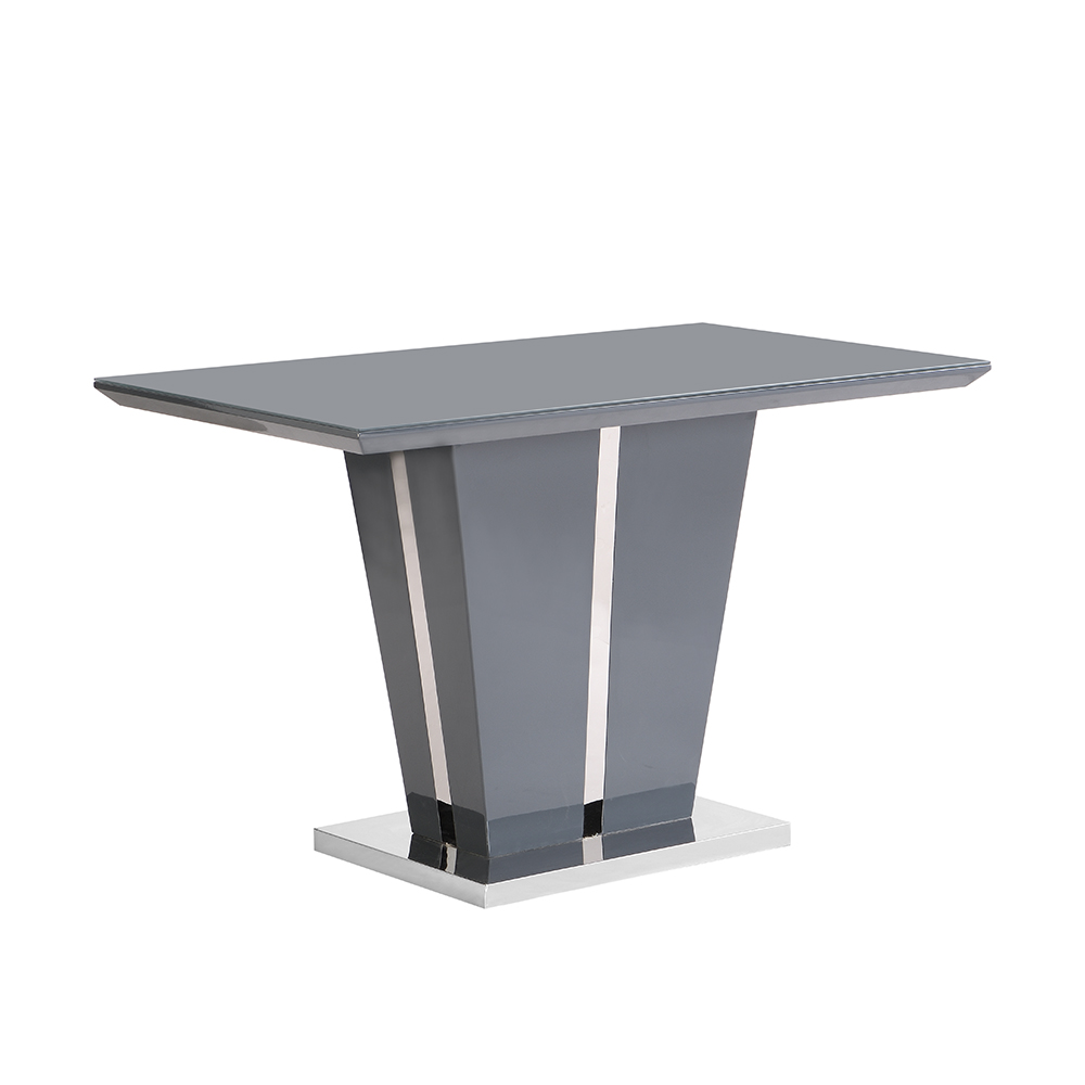 Memphis Small Grey Gloss Dining Table 4 Symphony Grey Chairs