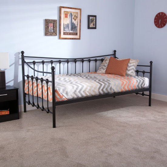 Memphis Steel Single Day Bed In Black FiF