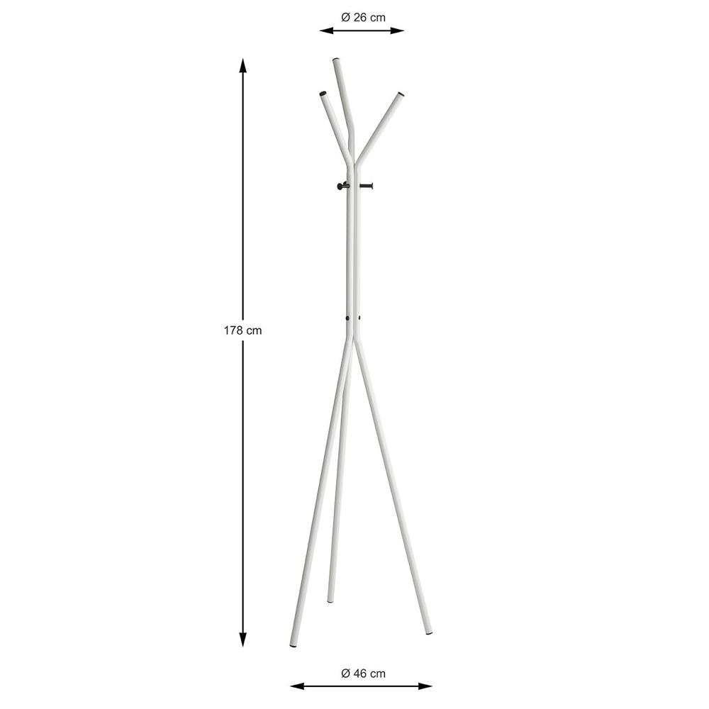 Menasha Metal Coat Stand In Black And White