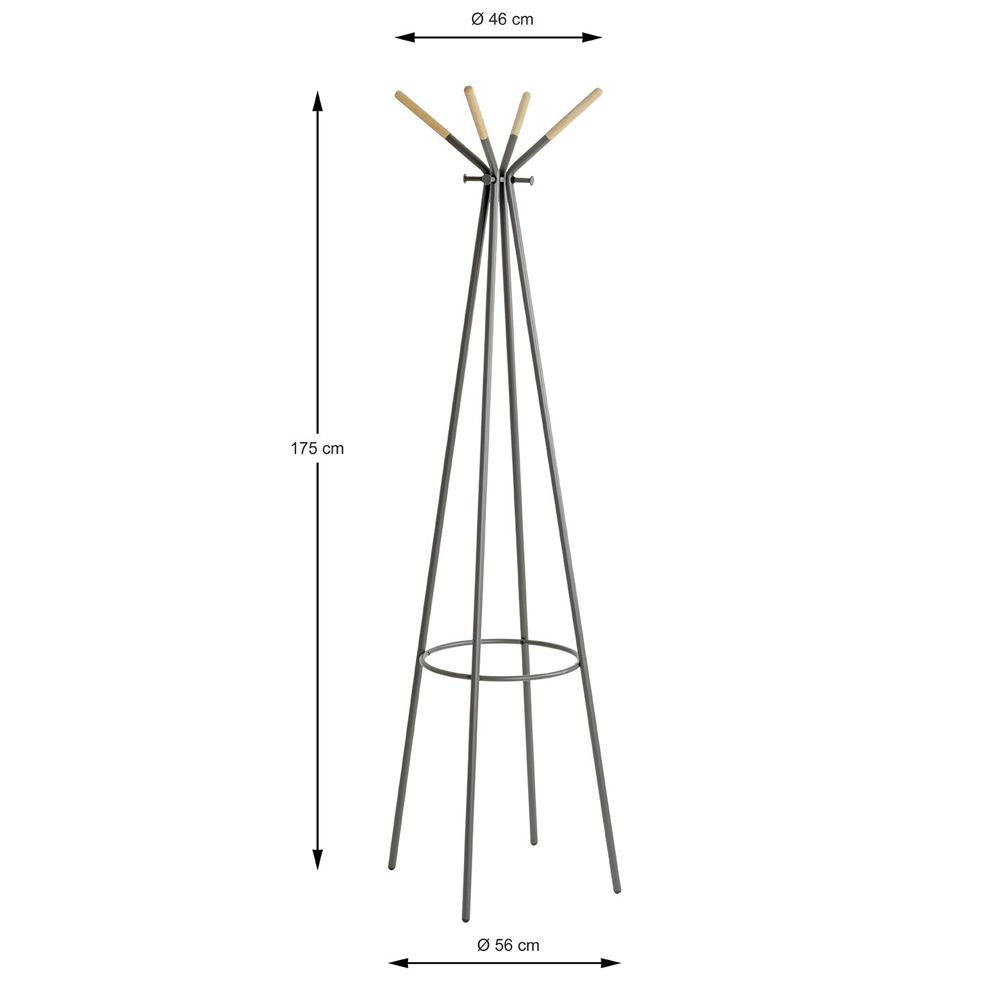 Menasha Metal Coat Stand In Natural And Grey