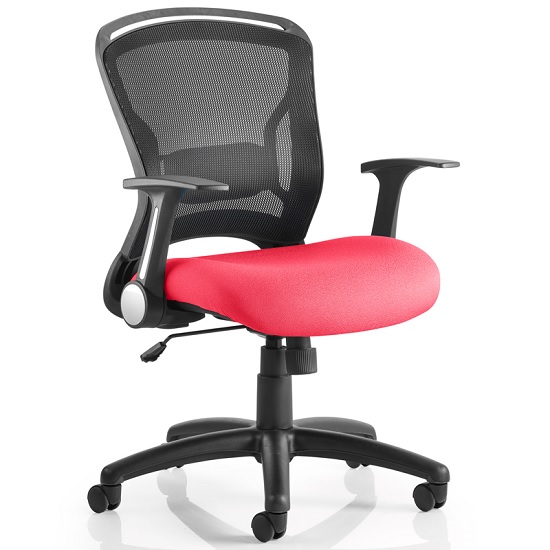 Read more about Mendes contemporary office chair in cherry with castors