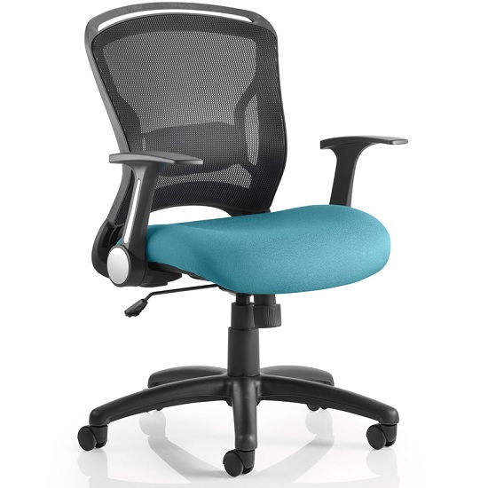 Read more about Mendes contemporary office chair in kingfisher with castors