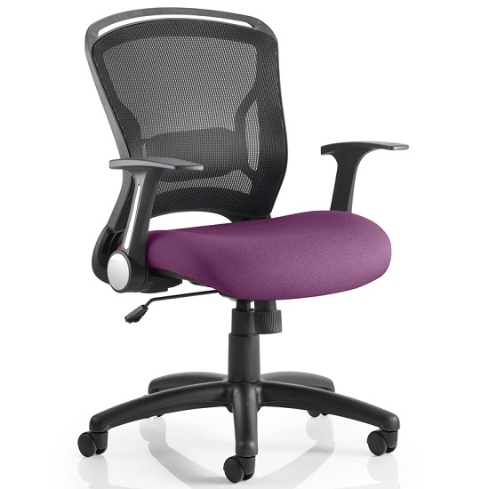 Read more about Mendes contemporary office chair in purple with castors